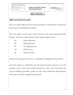 Mep Cd Script Example MEP Activity Details and Methodology | PDF