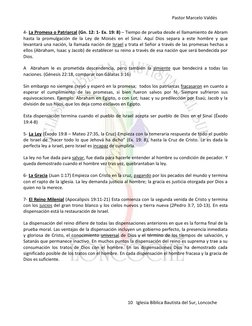 Pastor Marcelo Valdés 
 
10   Iglesia Bíblica Bautista del Sur, Loncoche 
 
4- La Promesa o Patriarcal (Gn. 12: 1- Ex. 19: 8)