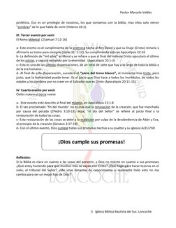Pastor Marcelo Valdés 
 
3   Iglesia Bíblica Bautista del Sur, Loncoche 
 
profético. Eso es un privilegio de nosotros, los q