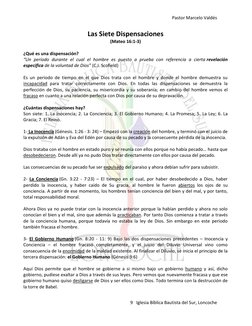 Pastor Marcelo Valdés 
 
9   Iglesia Bíblica Bautista del Sur, Loncoche 
 
Las Siete Dispensaciones 
(Mateo 16:1-3) 
 
¿Qué e