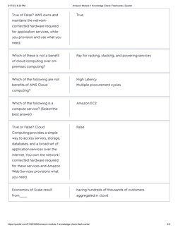 AWS Module 1 Knowledge Check Answers | PDF | Cloud Computing | Amazon ...