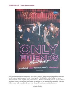 WORDS2BLAST - Traducción no completa
¡La curiosidad mató al gato, y por eso es que existe la archivo! Ya nos conocen, hacemos