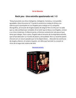 (http://www.amazon.it/dp/B00MYGPS78/ref=nosim?tag=wwwmultimed09-21)En la librería:
Rock you - Una estrella apasionada vol. 1