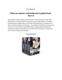 (http://www.amazon.it/dp/B00M7BBDO2/ref=nosim?tag=wwwmultimed09-21)En la librería:
Todos sus deseos: multimillonario y gober