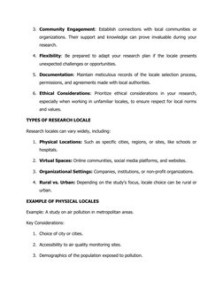 Understanding Research Locale Selection | PDF | Research Design ...
