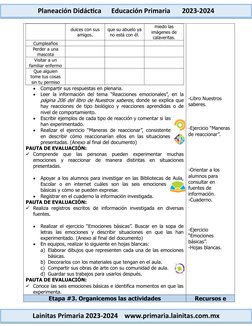 Proyecto Galería de Emociones 2° Grado | PDF | Las emociones | Evaluación