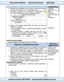 Proyecto Galería de Emociones 2° Grado | PDF | Las emociones | Evaluación