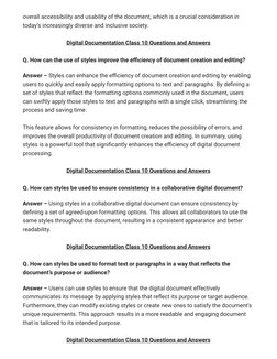 Class 10 IT Digital Documentation Q&A | PDF | Fax | Document