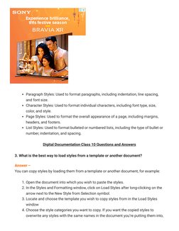 Class 10 IT Digital Documentation Q&A | PDF | Fax | Document