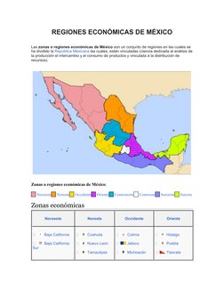 Regiones Económicas de México | PDF