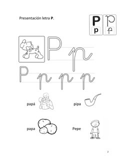 Presentación letra P.
2
papá
pipa
papa
Pepe