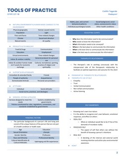 TOOLS OF PRACTICE                                                 Caitlin Tagarda 
OT101 | OT-1B
