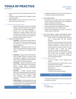 TOOLS OF PRACTICE                                                 Caitlin Tagarda 
OT101 | OT-1B