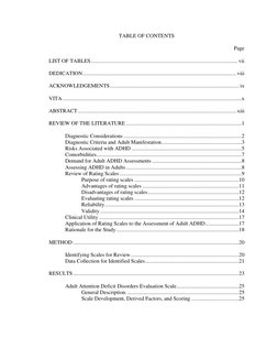 TABLE OF CONTENTS 
 
 
 
 
 
 
 
 
 
 
Page 
LIST OF TABLES ...............................................................