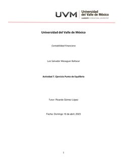 1 
 
 
Universidad del Valle de México 
 
Contabilidad Financiera 
 
Luis Salvador Meseguer Baltazar 
 
Ac