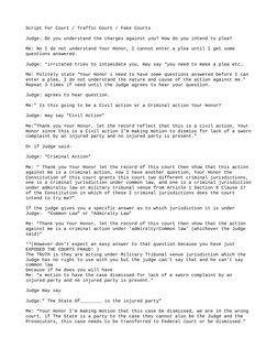 Court Script for Traffic Defense | PDF | Jurisdiction | Contempt Of Court