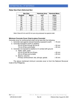 Rebar Estimation for Footings and Columns | PDF | Concrete ...
