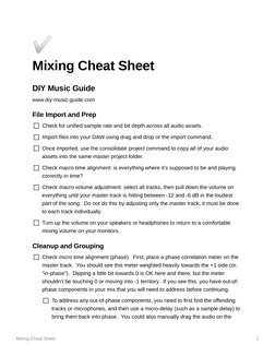 Mixing and Mastering Cheat Sheet | PDF | Equalization (Audio) | Electronics