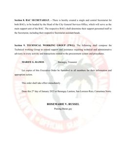 Reorganization of Barangay BAC Members | PDF | Procurement | Quorum