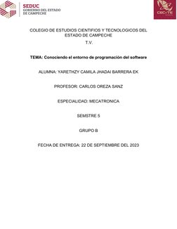 COLEGIO DE ESTUDIOS CIENTIFIOS Y TECNOLOGICOS DEL
ESTADO DE CAMPECHE
 T.V.
TEMA: Conociendo el entorno de programación del so