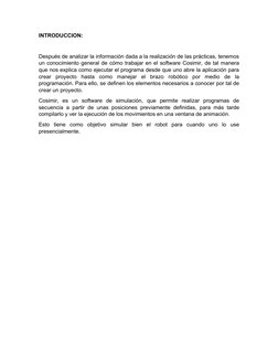 INTRODUCCION:
Después de analizar la información dada a la realización de las prácticas, tenemos
un conocimiento general de c