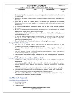 Block Paving Method Statement Guide | PDF | Occupational Safety And ...