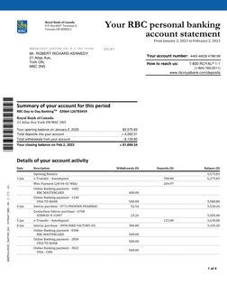 My RBC Bank Statement | PDF | Cheque | Banks