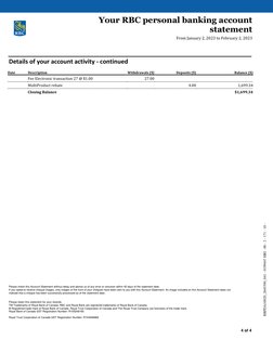 My RBC Bank Statement | PDF | Cheque | Banks