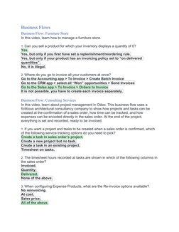 Business Flows
Business Flow: Furniture Store
In this video, learn how to manage a furniture store.
1. Can you sell a product