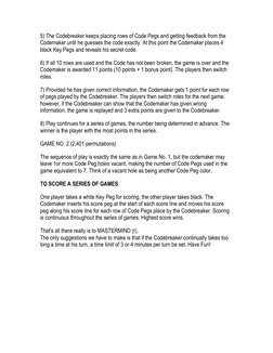 Mastermind Game Rules and Instructions | PDF | Gaming | Games Of Mental ...