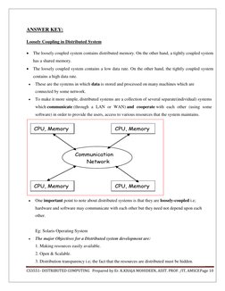 CS3551- DISTRIBUTED COMPUTING   Prepared by Er. K.KHAJA MOHIDEEN, ASST. PROF. /IT, AMSCE Page 10 
 
ANSWER KEY:  
Loosely Cou