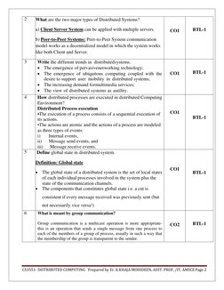 CS3551- DISTRIBUTED COMPUTING   Prepared by Er. K.KHAJA MOHIDEEN, ASST. PROF. /IT, AMSCE Page 2 
 
2 
What are the two major