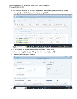 Document created by Mr Behram SAP Global Master trainer on 5 oct 23. 
Whatsapp:923233368175 
 
✓ Click on Post. Document no.