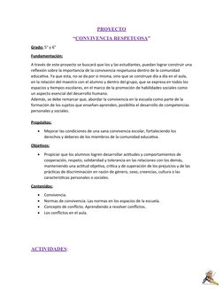 Proyecto de Convivencia Respetuosa 5° y 6° | PDF | Salón de clases
