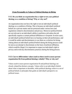 From Personality to Values to Political Ideology in Hiring
5-12. Do you think an organization has a right to test yo