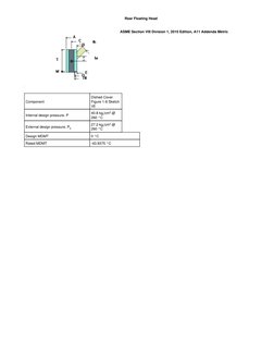 Rear Floating Head
ASME Section VIII Division 1, 2010 Edition, A11 Addenda Metric
Component
Dished Cover
Figure 1-6 Sketch
(d