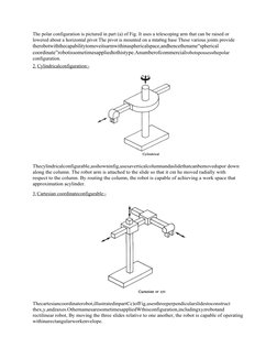 The polar configuration is pictured in part (a) of Fig. It uses a telescoping arm that can be raised or
lowered about a hori