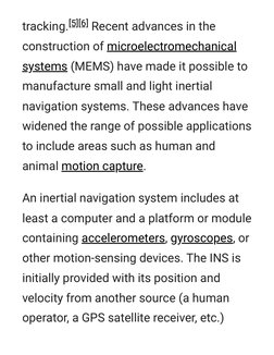tracking.[5][6] Recent advances in the
construction of microelectromechanical
systems (MEMS) have made it possible  (https://