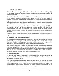 1- Introducción al SEO:
SEO significa Search Engine Optimization (optimización para motores de búsqueda).
Es el proceso de me
