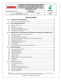 PROVISION OF ENGINEERING PROCUREMENT 
CONSTRUCTION AND COMMISSIONING (EPCC) 
OF INSTALLATION OF REMOTE ON/OFF VALVE