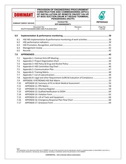 PROVISION OF ENGINEERING PROCUREMENT 
CONSTRUCTION AND COMMISSIONING (EPCC) 
OF INSTALLATION OF REMOTE ON/OFF VALVE