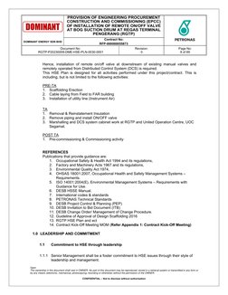 PROVISION OF ENGINEERING PROCUREMENT 
CONSTRUCTION AND COMMISSIONING (EPCC) 
OF INSTALLATION OF REMOTE ON/OFF VALVE
