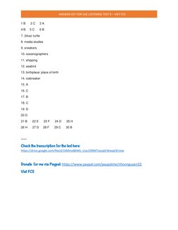 CAE Listening Test 9 Answer Key | PDF | Sports & Recreation | Travel