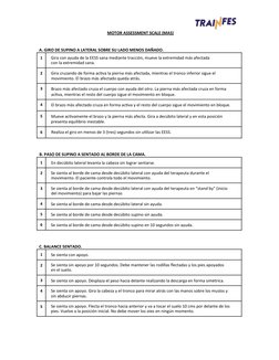 MOTOR ASSESSMENT SCALE (MAS)
A. GIRO DE SUPINO A LATERAL SOBRE SU LADO MENOS DAÑADO. 
1 
Gira con ayuda de la EESS sana media