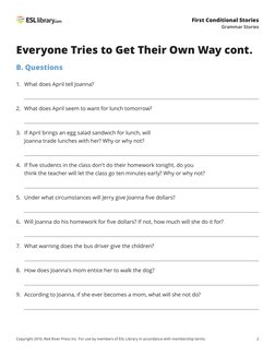 Copyright 2016, Red River Press Inc. For use by members of ESL Library in accordance with membership terms.
2
First Condition