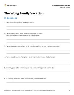 Copyright 2016, Red River Press Inc. For use by members of ESL Library in accordance with membership terms.
4
First Condition