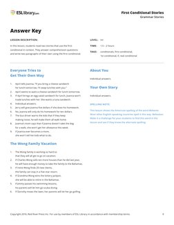 Copyright 2016, Red River Press Inc. For use by members of ESL Library in accordance with membership terms.
9
First Condition