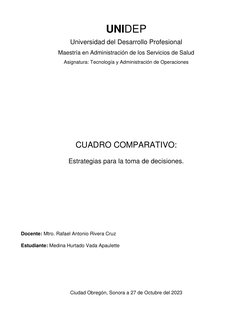UNIDEP 
Universidad del Desarrollo Profesional 
Maestría en Administración de los Servicios de Salud 
Asignatura: Tecnología