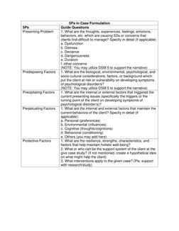 5Ps Case Formulation Guide | PDF | Career & Growth