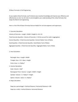50 Basic Formulas in Civil Engineering
As you explore these formulas, you’ll enhance your practical knowledge and improve you